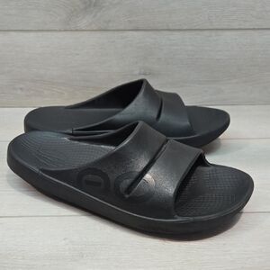 Oofos Mens Ooahh Black Slide Sandals Shoes Sz  11